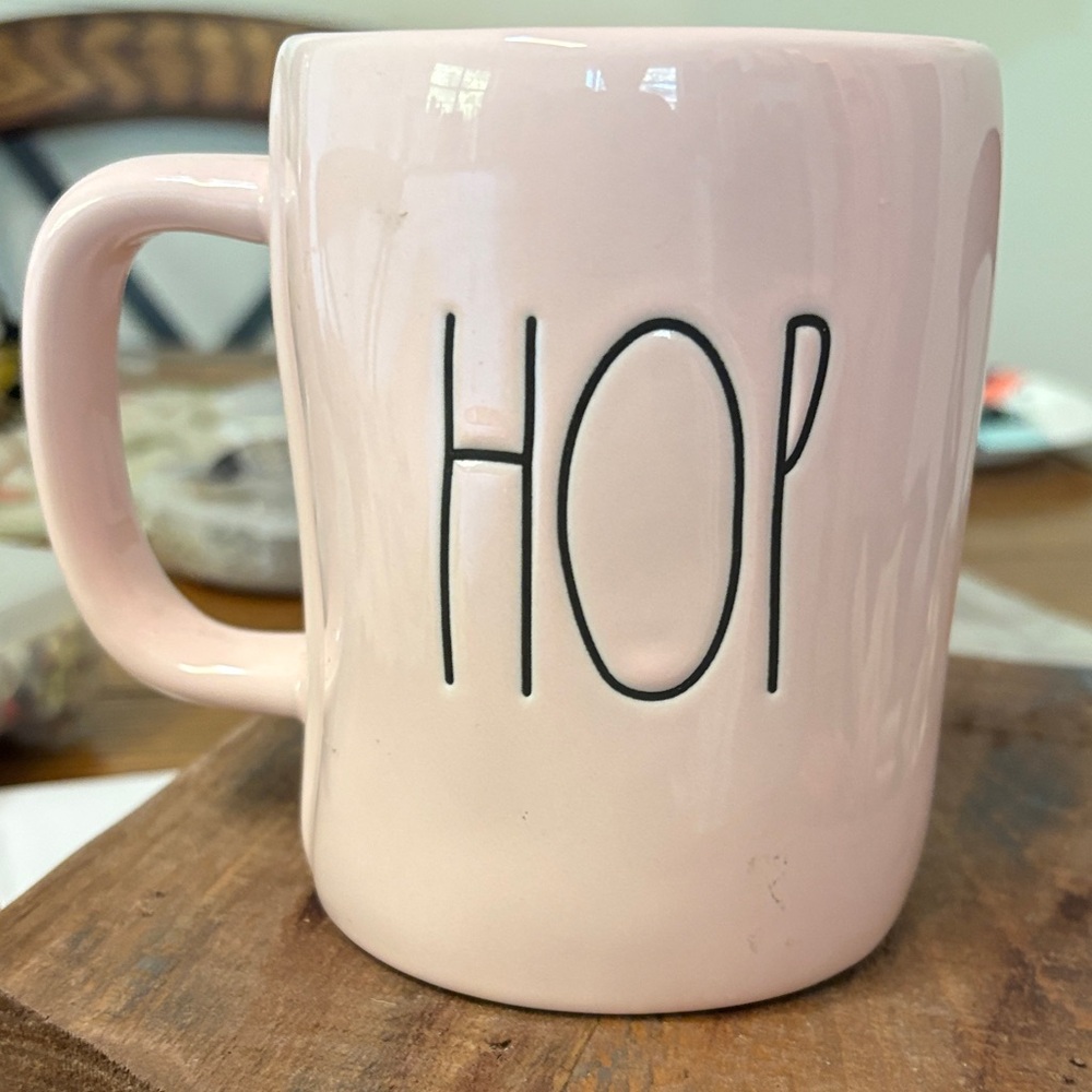 Rae Dunn Pink 'HOP' Ceramic Mug